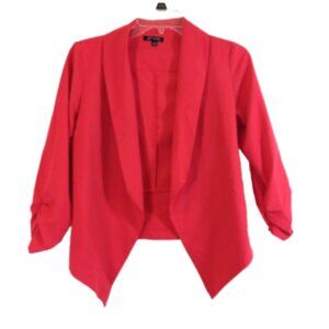 Colorful Open Front Blazer Size Small Ruched 3/4 Sleeve Lightweight Jacket EUC